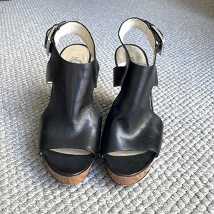 Michael Kors wedges with wood detail size 9